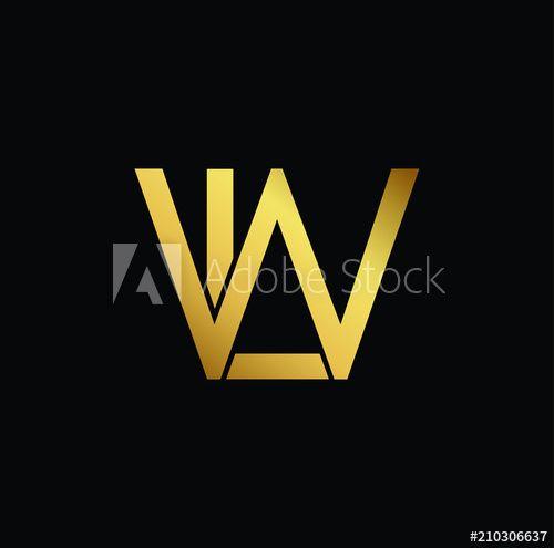 LW Logo - Initial Gold letter WL LW Logo Design with black Background Vector ...