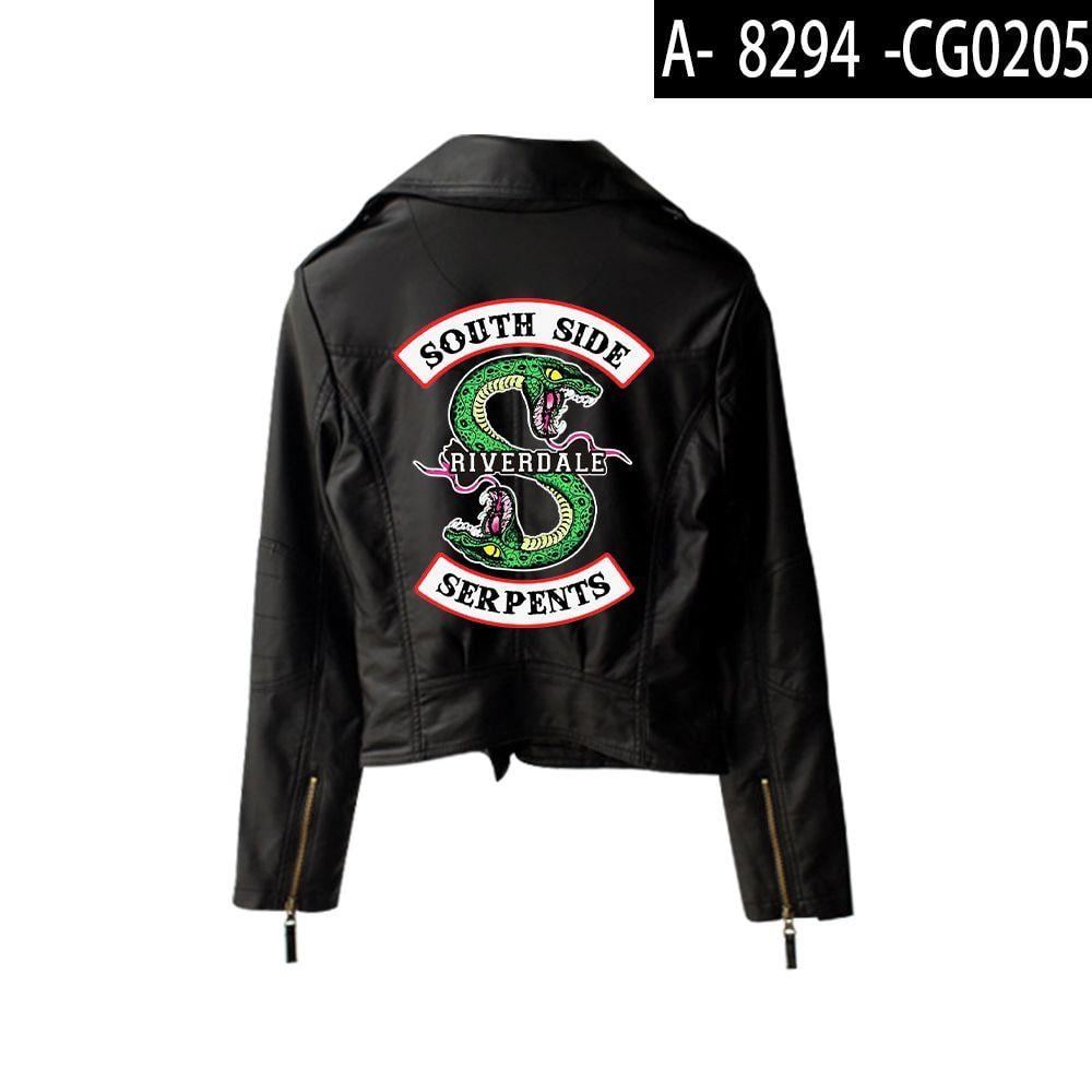 Jackets Logo - US $21.97 25% OFF|New Riverdale PU Printed Logo Southside Riverdale  Serpents Jackets Women Riverdale Serpents Streetwear Leather Jacket-in  Basic ...