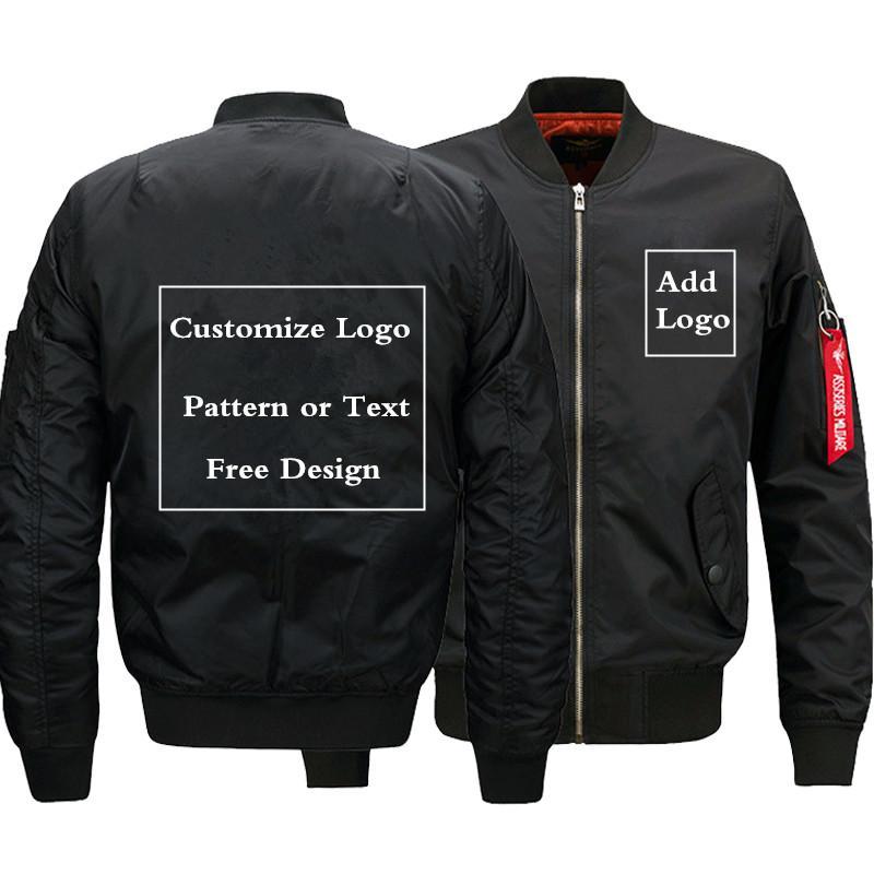 Jackets Logo - Dropshipping USA SIZE Free Design Customize Logo Men Bomber Jacket for Men  s Jackets Flying Jacket Winter thicken Men Coats