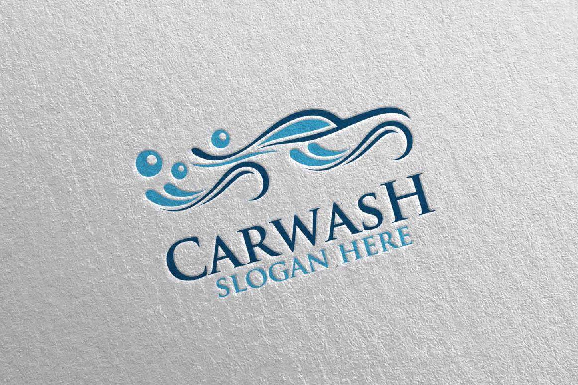 Carwash Logo - Car Wash Logo, Cleaning Car, Washing and Service Logo 8 By ...