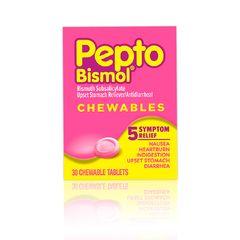 Pepto-Bismol Logo - Pepto Bismol Upset Stomach Reliever Antidiarrheal Chewable Tablets, 48 Pack