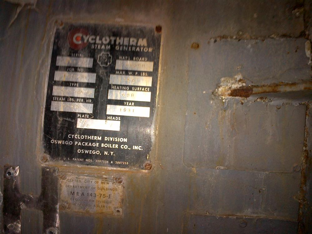 Cyclotherm Logo - CYCLOTHERM Boiler - 153700 For Sale Used N/A