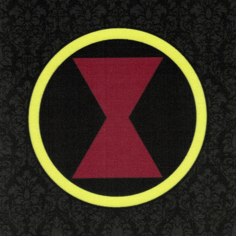 Discontinued Logo - DISCONTINUED Black Widow Logo fabric print