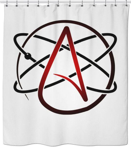 Atheist Logo - Atheist Logo Shower Curtain
