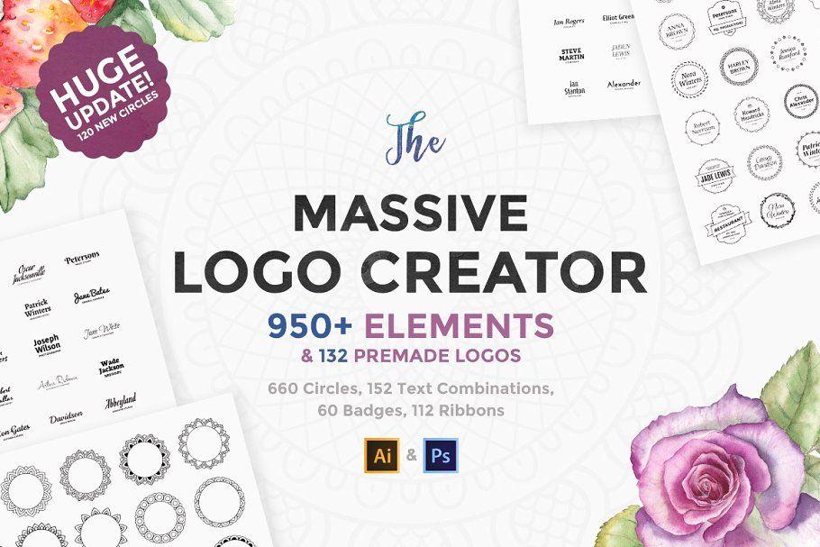 Huge Logo - The Massive Logo Creator ~ Logo Templates ~ Creative Market