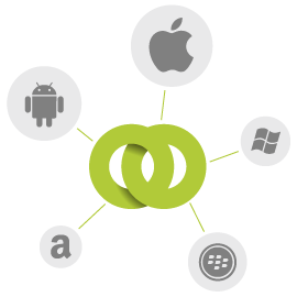 AppleOne Logo - One link or QR code to apps on App Store and Google Play