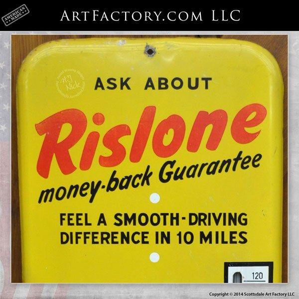 Rislone Logo - Shaler Rislone Oil Thermometer Sign: Original Vintage Petroliana