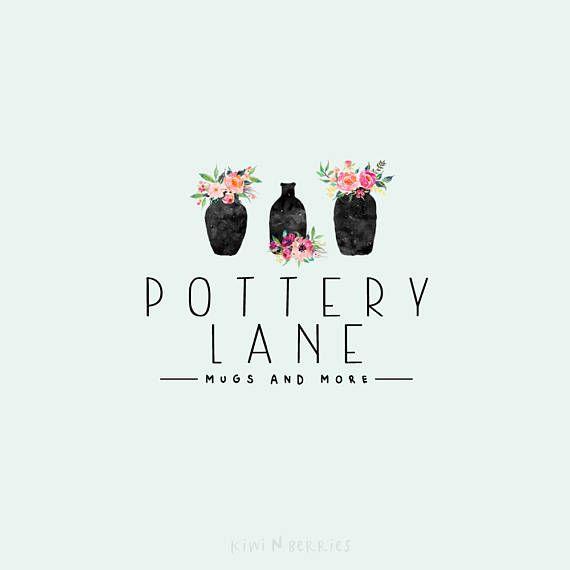 Ceramics Logo - Ceramics and pottery logo - Premade logos - Floral wreath logo ...