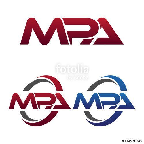 MPA Logo - Modern 3 Letters Initial logo Vector Swoosh Red Blue mpa