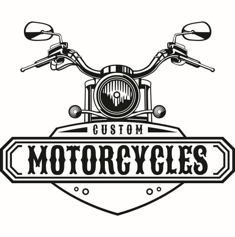 Motercycle Logo - Motorcycle Logo #1 Handle Bars Light Custom Bike Biker Mechanic Repair  Service Shop .SVG .EPS .PNG Clipart Vector Cricut Cut Cutting File