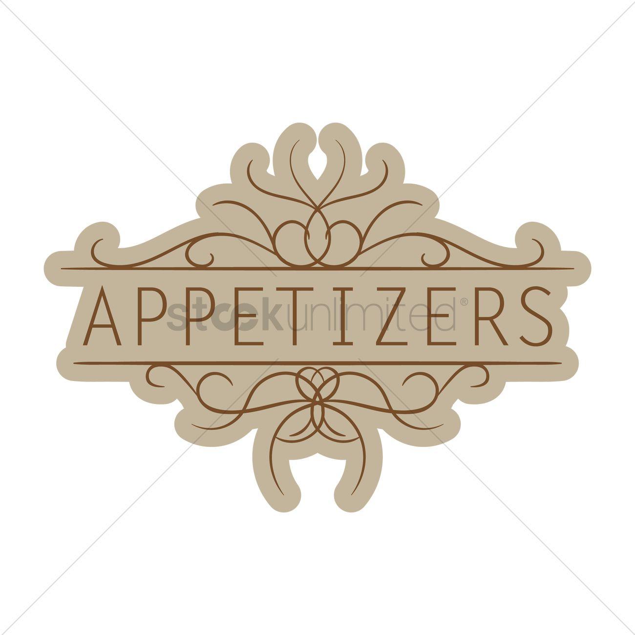 Appetizer Logo - Appetizers menu title Vector Image