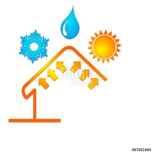 Isolation Logo - logo isolation chauffage climatisation dans la maison Stock image