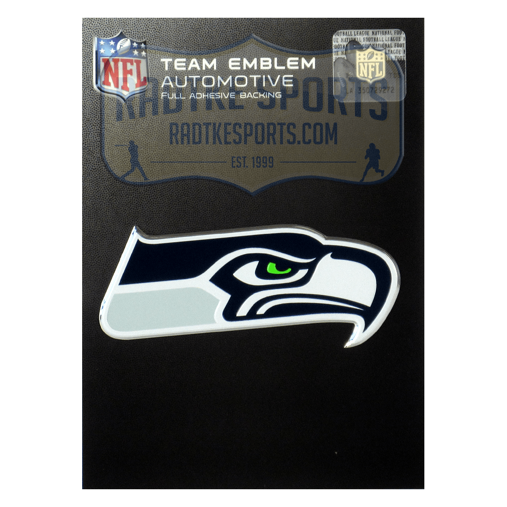 Seahwaks Logo - Officially Licensed Seattle Seahawks Logo 3x4 NFL Car Emblem with Adhesive  Backing