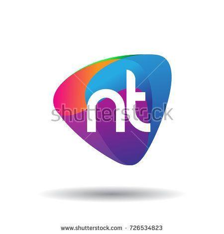 NT Logo - Letter NT logo with colorful splash background, letter combination ...