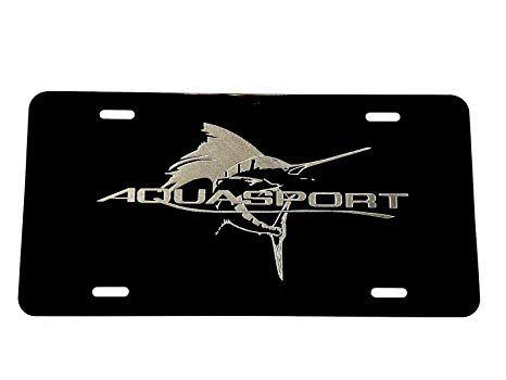 Aquasport Logo - Amazon.com: Diamond Etched Aquasport Boat Logo Car Tag on Aluminum ...