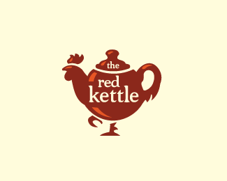 Teapot Logo - The Red Kettle Rooster Logo