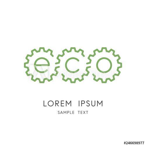Ecology Logo - Eco and ecology logo - gear wheels and pinions symbol. Environment ...