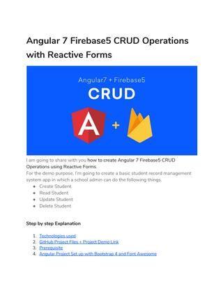 Crud Logo - Angular 7 Firebase5 CRUD Operations with Reactive Forms