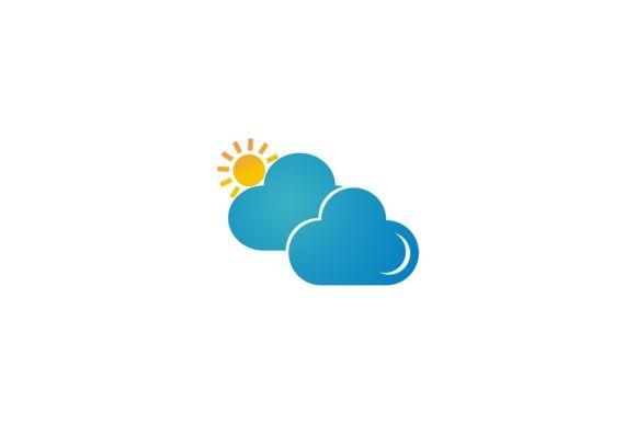 Clouds Logo - Cloud logo icon. Two clouds with sun