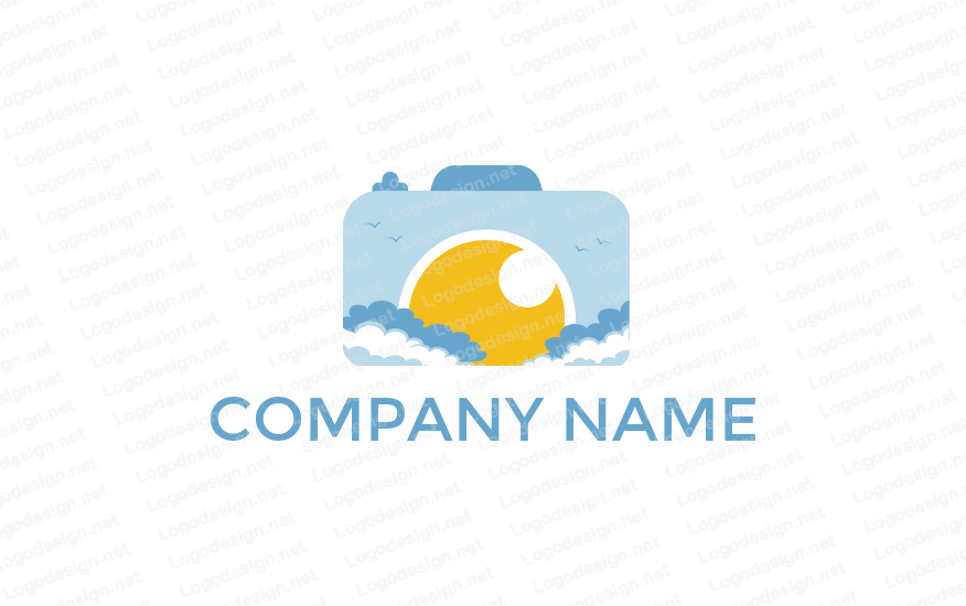Clouds Logo - camera made of sun sky and clouds | Logo Template by LogoDesign.net