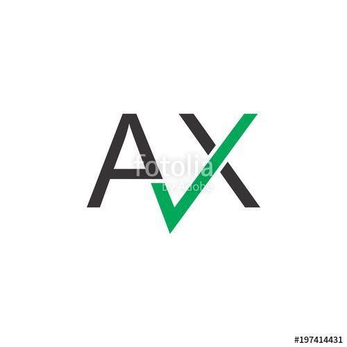 AX Logo - AX letter logo, AX letter with tick logo, Stock image and royalty