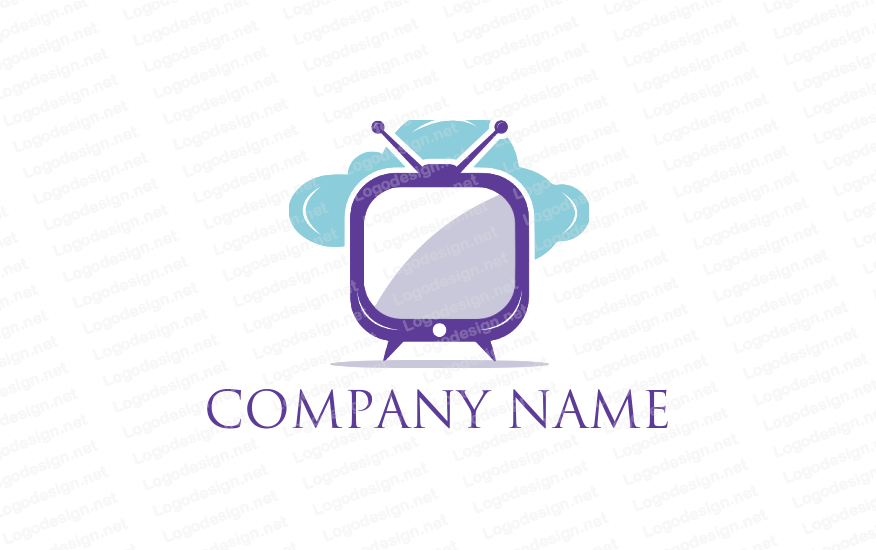 Clouds Logo - television with antenna and clouds. Logo Template by LogoDesign.net