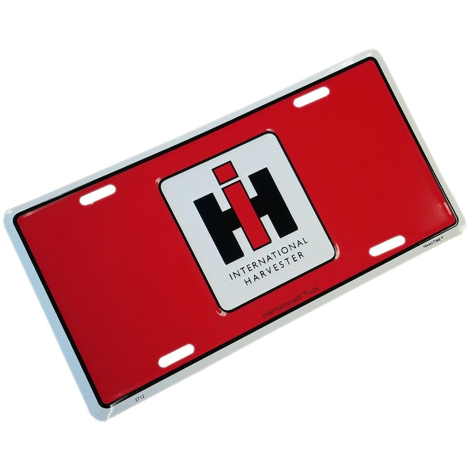 Harvester Logo - Details about iH International Trucking Harvester Logo Metal Red License  Plate Car Truck Tag