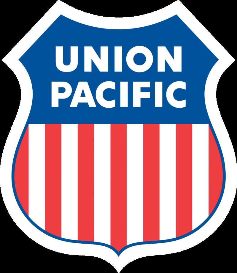 UPRR Logo - Union Pacific rail bridge over Brazos River temporarily out