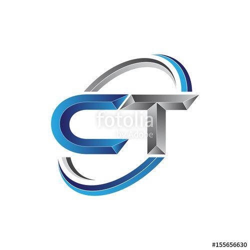 CT Logo - Simple initial letter logo modern swoosh CT