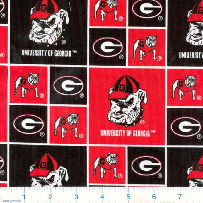 Fabric.com Logo - Collegiate Cotton Broadcloth University of Georgia Bulldogs