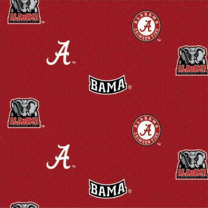 Fabric.com Logo - Collegiate Cotton Broadcloth University of Alabama Allover Red Fabric