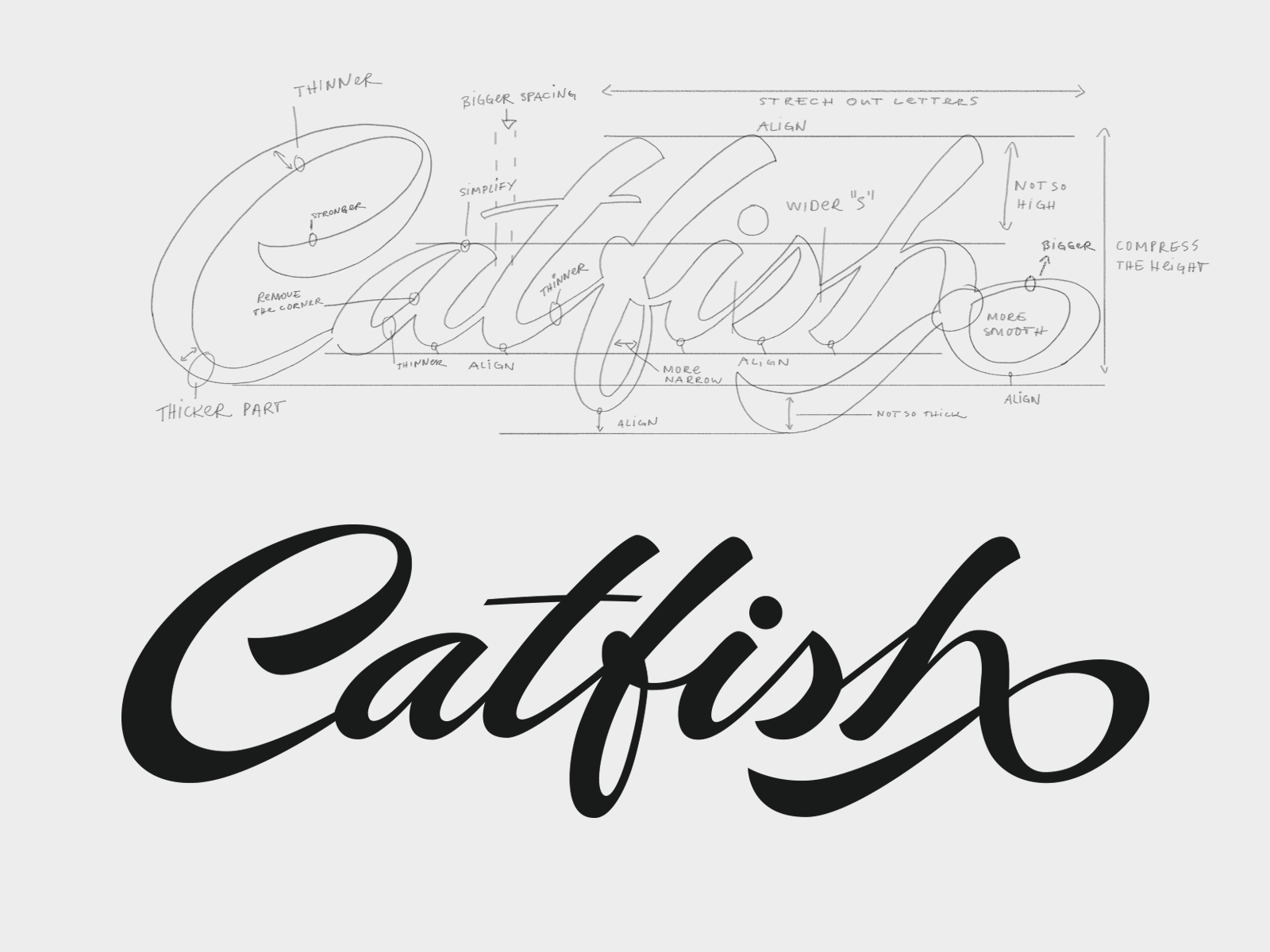 Catfish Logo - Dribbble - catfish-logo-process-dri.png by Forsureletters