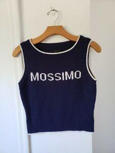 Mossino Logo - Details about MOSSIMO WOMEN'S NAVY BLUE WHITE TRIM SLEEVELESS LOGO SWEATER  VEST SZ M