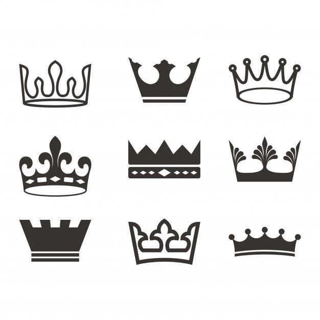 Crowns Logo - Crown logo set silhouette Vector