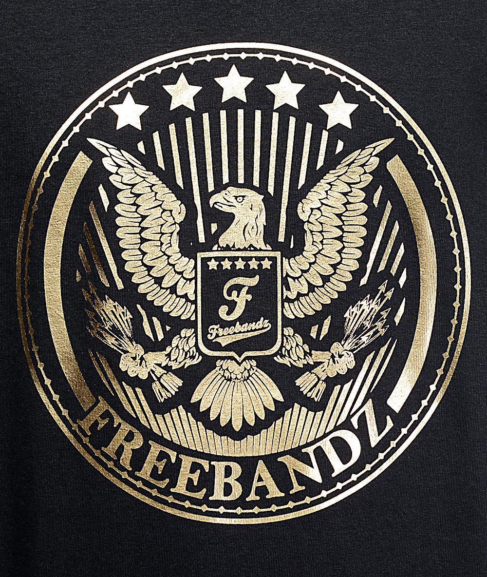 Freebandz Logo - Freebandz Gold Emblem Black T-Shirt