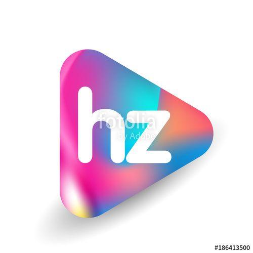 Hz Logo - Letter HZ logo in triangle shape and colorful background, letter ...