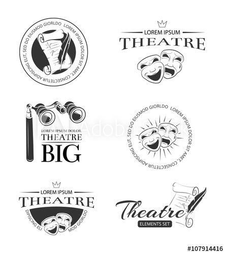 Acting Logo - Theater acting entertainment performance vector retro labels ...