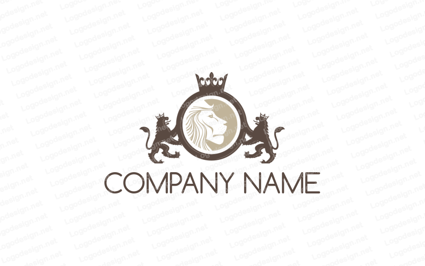 Crowns Logo - lion, crowns and griffins in emblem. Logo Template by LogoDesign.net