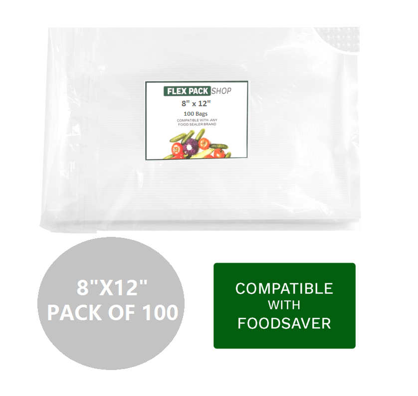 FoodSaver Logo - 100- 8x12 Foodsaver style Vacuum Sealer Bags