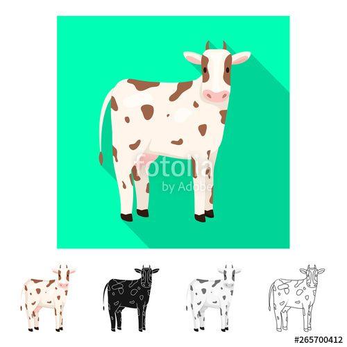 Calf Logo - Isolated object of cow and calf logo. Set of cow and milk vector ...