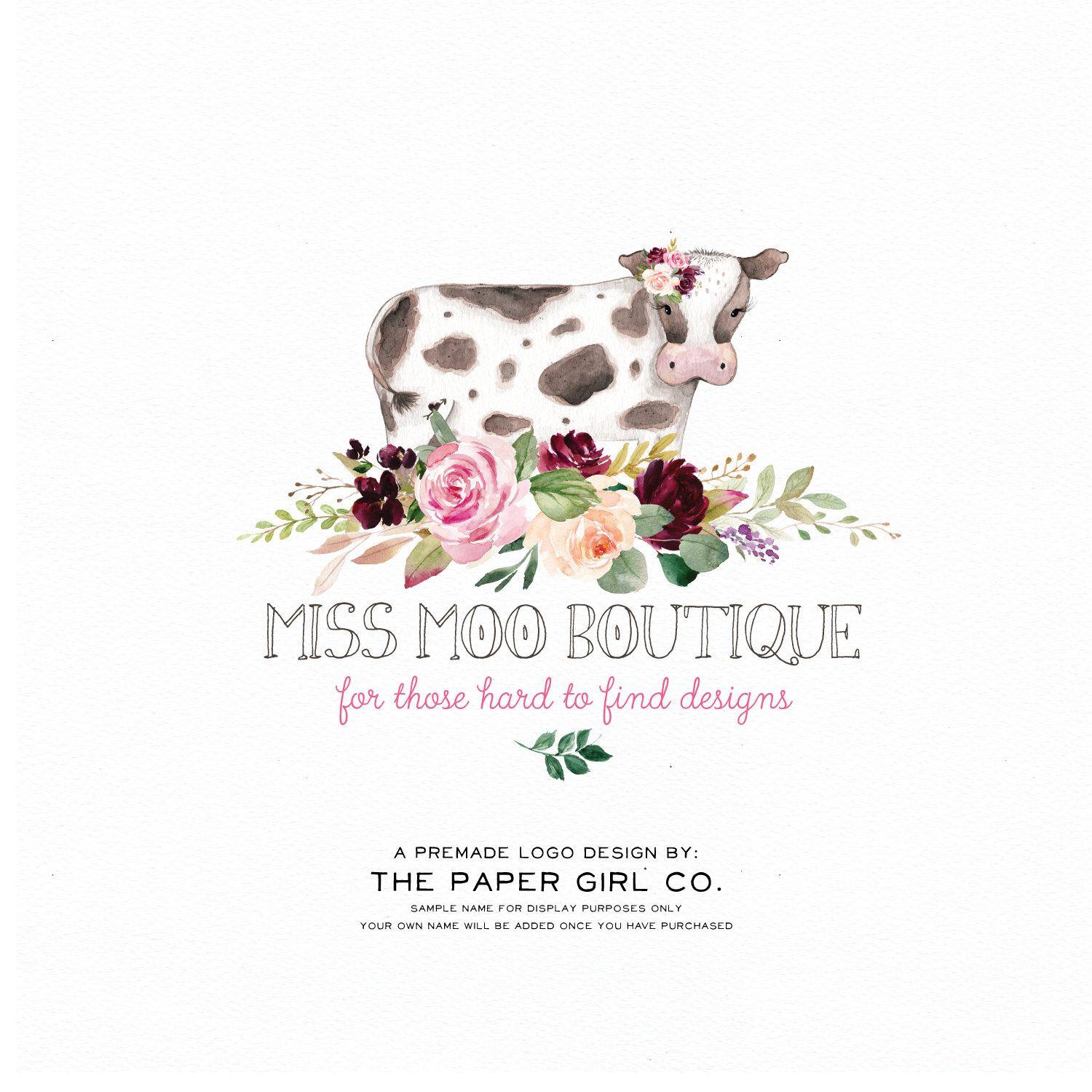 Calf Logo - cow logo, calf logo, farm logo, barn logo, farmers logo, farming logo,  premade logo, baby boutique logo, childrens logo, photography logo