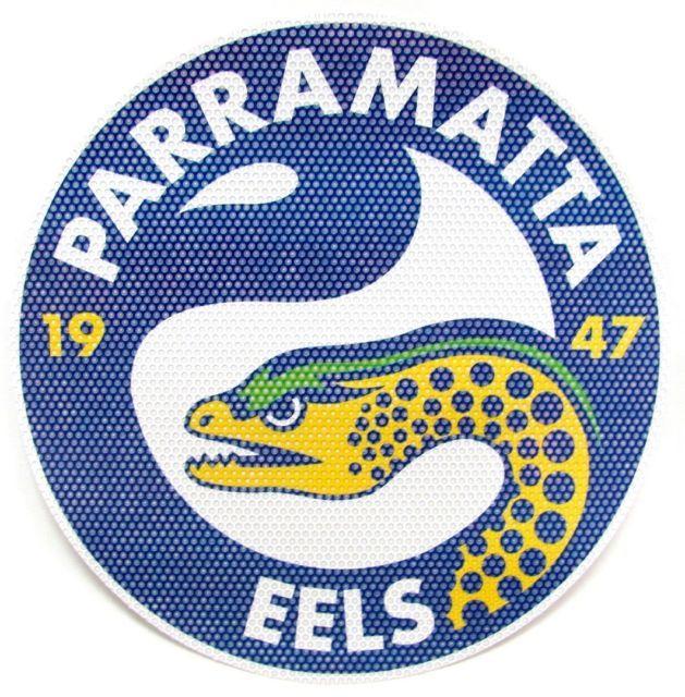 Eels Logo - 62541 PARRAMATTA Eels NRL Club Logo See Thru Car Window Sticker Decal