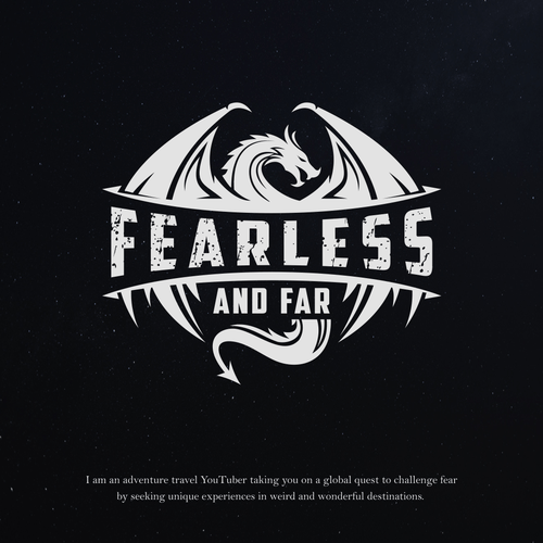 Fearless Logo - Fearless & Far Adventure Travel YouTube Channel. Logo