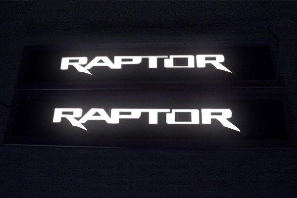Raptor Logo - ACC® - Illuminated Polished/Carbon Fiber Door Sills with Raptor Logo