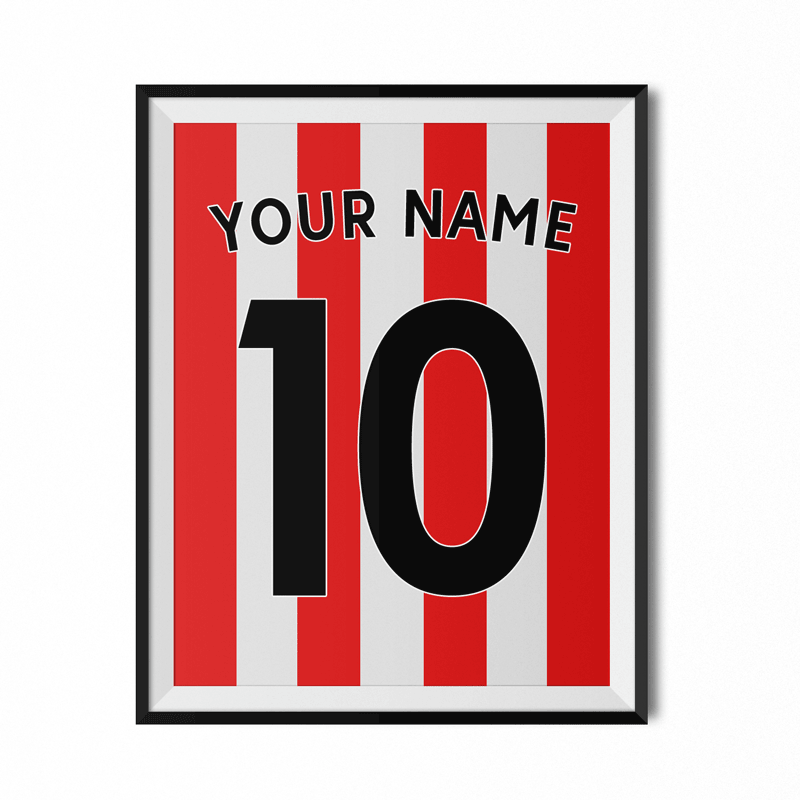 Red and White with a Name and the Square Logo - Name & Number Posters – Goal Art