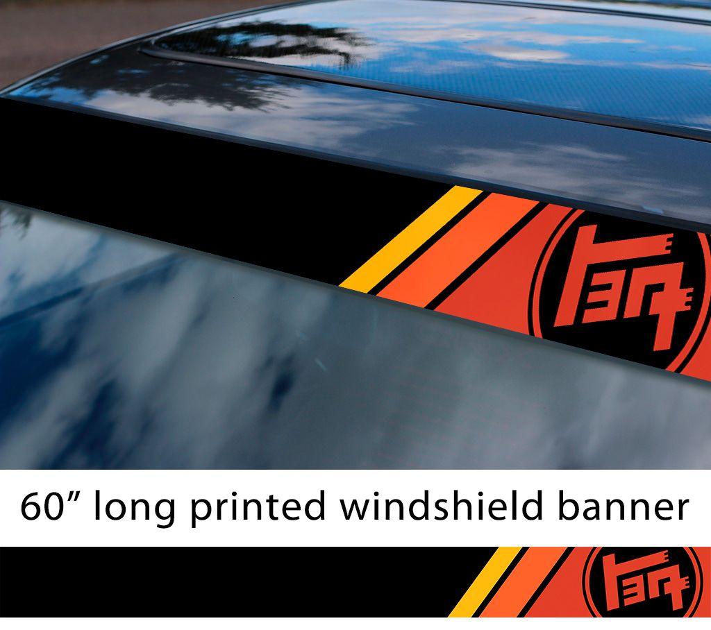Teq Logo - Buy 60 Toyota TEQ Logo Retro Racing v3 Sun Strip Printed Windshield