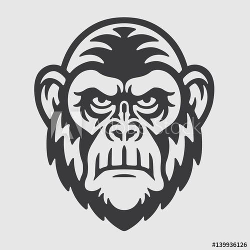 Chimpanzee Logo - Angry Ape Chimpanzee Head Logo Mascot Emblem this stock vector