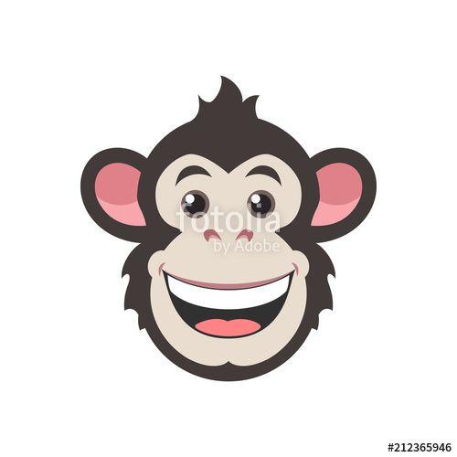 Chimpanzee Logo - Chimpanzee vector design. Icon monkey in flat style. Face logo