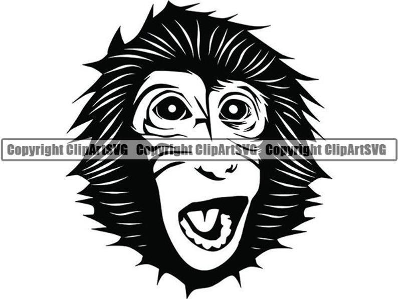 Chimpanzee Logo - Monkey #2 Gorilla Ape Mascot Chimpanzee Head Face Wild Wildlife Animal  Primate Jungle Nature Logo.SVG .PNG Clipart Vector Cricut Cut Cutting