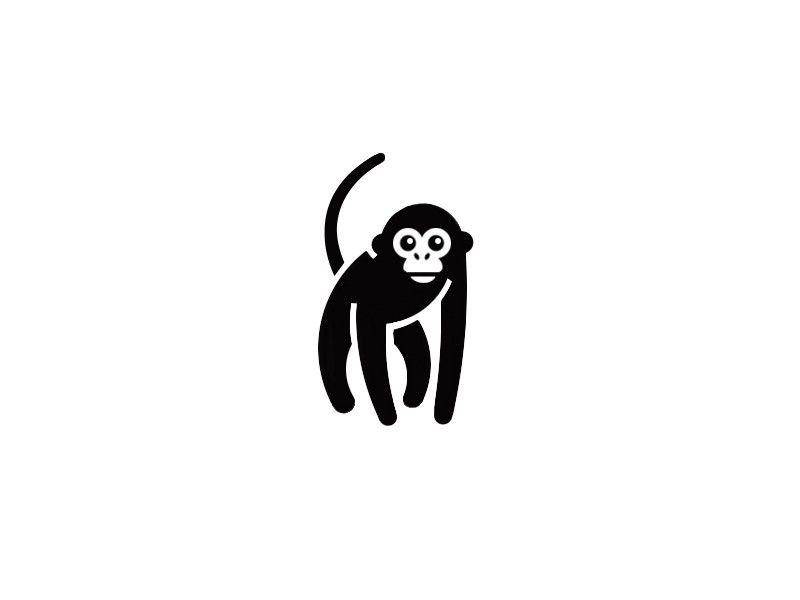 Chimpanzee Logo - Cute black chimpanzee logo tattoo design